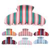 Hair Claw Colorful Striped Design Back Head Hair Clip Anti-slip Teeth Strong Grip Shower Hair Clamp Versatile Use Hair Accessory