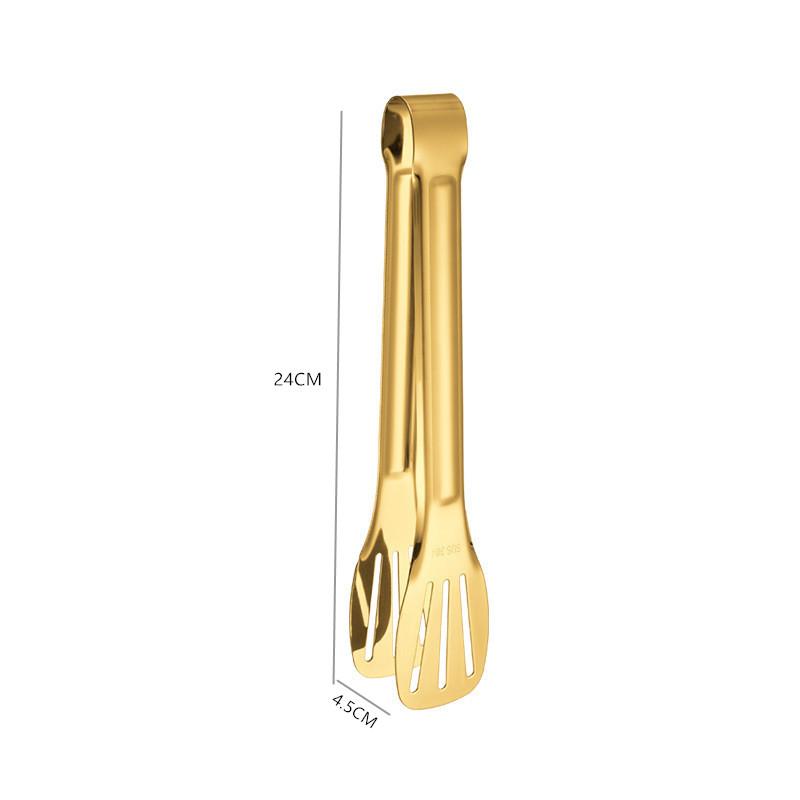 30-Styles Gold BBQ Food Tongs Steak Clip Stainless Steel Hollow Cake Bread Grill Clamp Cooking Utensils Kitchen Accessories