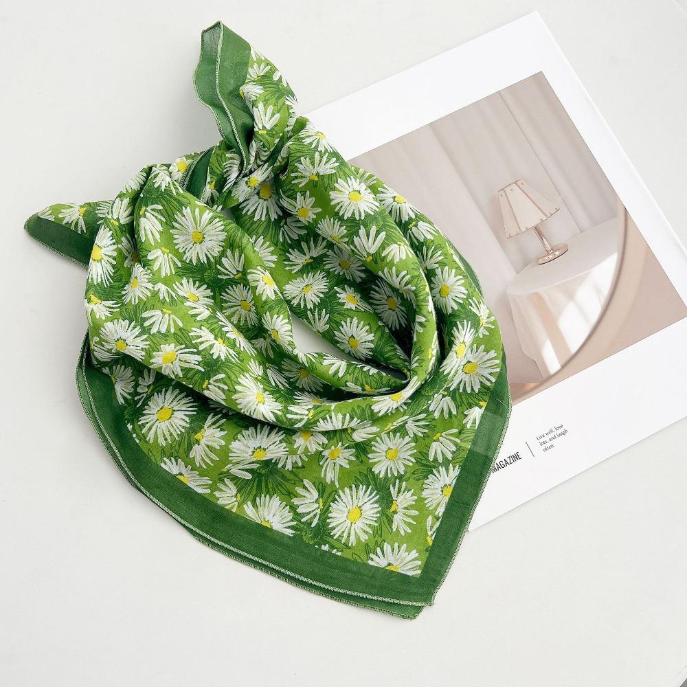Breathable Cotton Square Scarf Korean Small Scarves Elegant Square Handkerchief  Beach