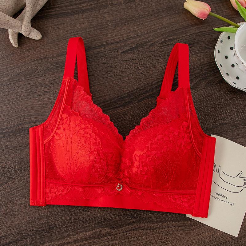 Sexy Female Breathable Gathering Small Breasts Without Steel Ring Bra Upper Support Secondary Breasts Anti-sagging Lace Bra Special Offer