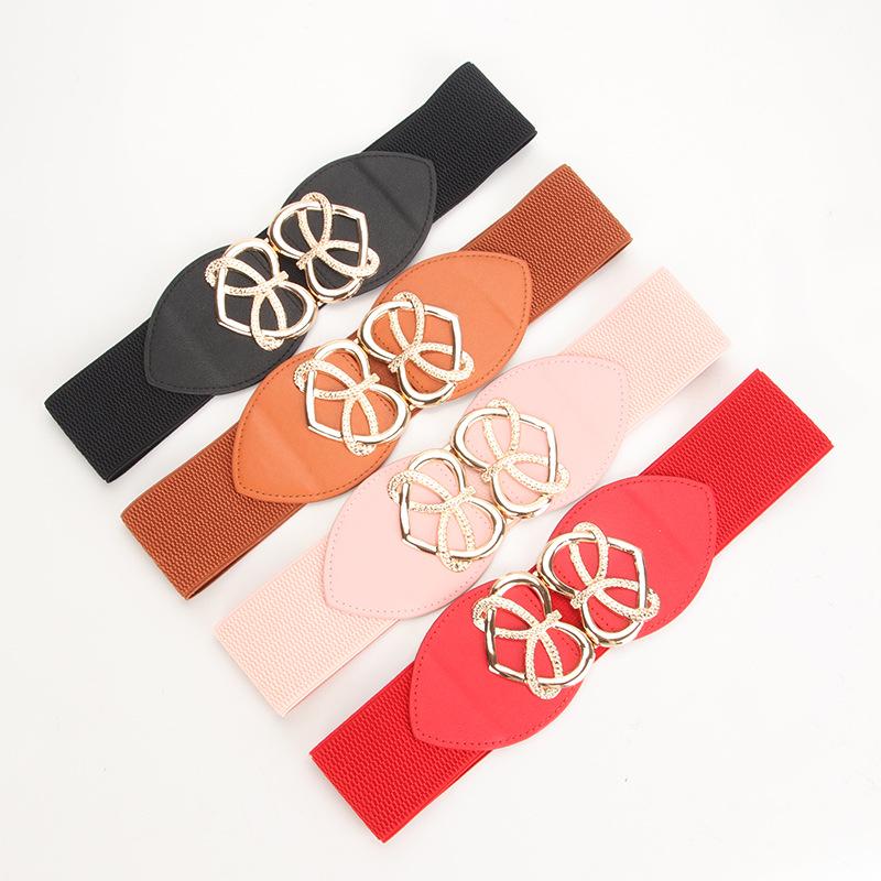 New Women's Elastic Belt, Fashionable and Versatile Decoration with Dress, Simple Waist-hugging Wide Waist Seal