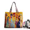 Vintage Quilted Tote Bag Lightweight 3D Printed Patterns Travel Handbag Cotton Large Capacity Shopping Bag Women Accessory