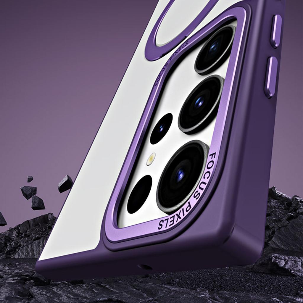 Für Samsung Galaxy S23 Ultra Matte Magnetische Handyhülle TPU+Acryl Handyhülle mit Ring-Ständer