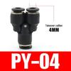 PU Pneumatic Quick Connect Air Hose Fittings, Straight & Three-Way, Sizes: 4/6/8/10/12/16mm
