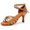 Latindansskor för kvinnor Satin Ballroom Performance Dansskor 7CM Klack