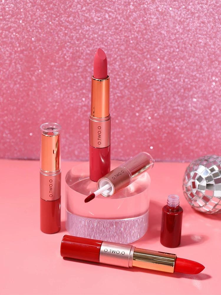 OTwo European and American Retro Lipstick Long Lasting Fadeless Double Head