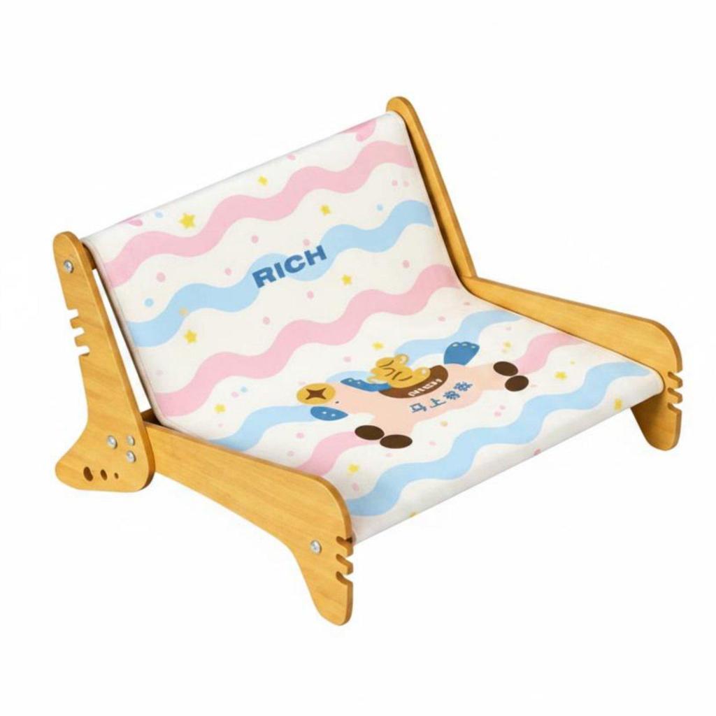 Cat Scratching Sofa Wooden Lounge Chair Jute Scratcher Pet Furniture for