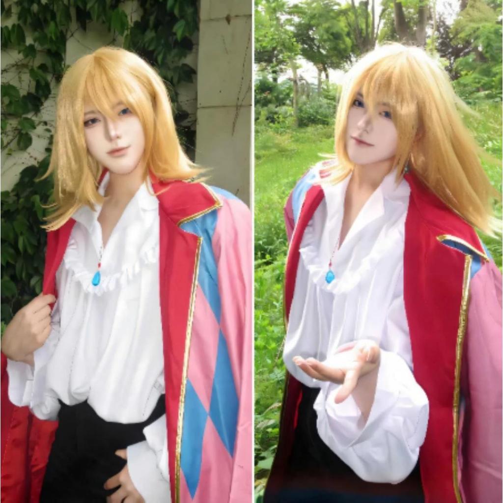 Howl Cosplay Kostüm Anime Komplettset Mit Jacke Hemd Hose Halskette Ohrringe Für Halloween Comic Con Große Größe Howl Outfits