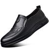 Men's Leather Business Loafers Spring Autumn Black Slip-On Shoes Male Breathable Soft Sole Comfortable Casual Driving Shoes Man