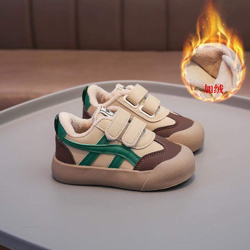 

Осенне-зимние бархатные детские повседневные туфли на мягкой подошве, кеды для мальчиков 1-6 лет, хлопковые туфли, детская обувь против ударов, для детей среднего и младшего возраста 26 yards inner length 15.5cm зелёный