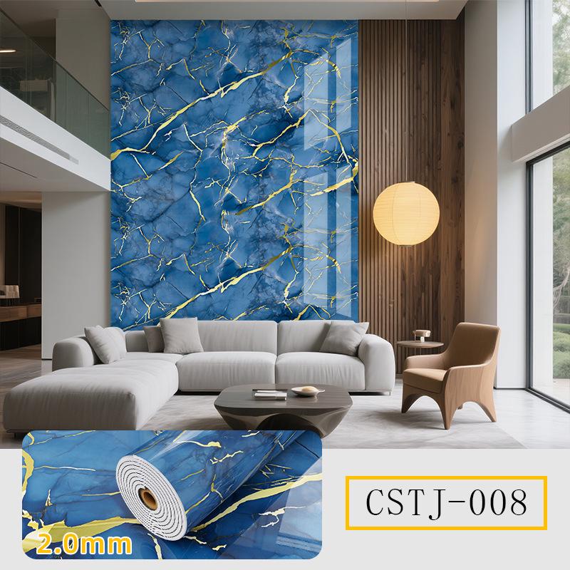 Selbstklebende, wasserfeste Marmorfliesen-Wandaufkleber für TV-Hintergrund und Dekoration