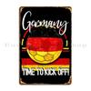 German Football Time To Kick Off Vintage Soccer Metal Plaque Plaques Create Club Bar Wall Decor Character Tin Sign Poster