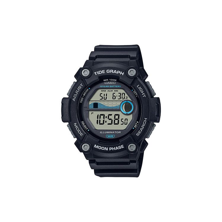 Casio Men's Gray Digital Series Round Fashion Sports 100M Waterproof Quartz Movet Resin Strap Watch Watches Ws-1300H-1Av