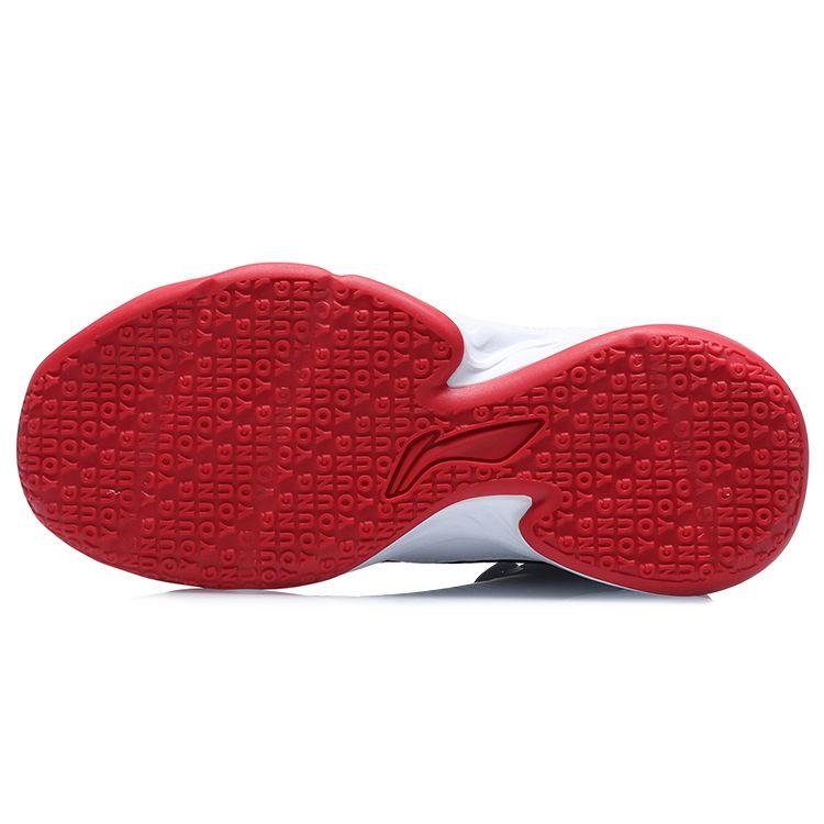 Li Ning Youth Non-Slip Shock Absorbing Wear-Resistant Breathable Mid-Top Basketball Shoes Kids Basketball Shoes Black Red YKBQ068-1