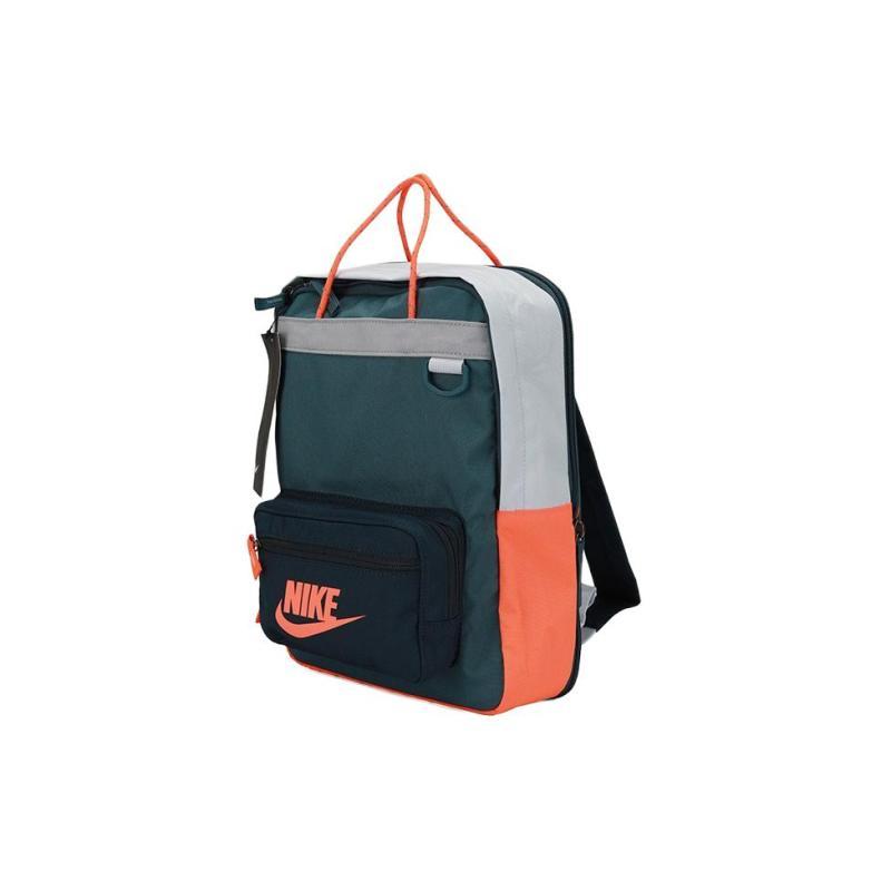 Nike Tanjun Polyester Backpack Regular Men's Gray Green & Orange Red Casual BA5927-058