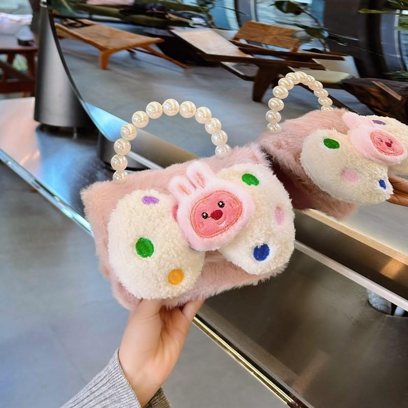 Plush Soft Lovely Shoulder Bag For Girls With Fun Cartoon Styles And Effortless Feel Lightweight