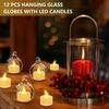 6/12Pcs Transparent Glass Candle Holder Flower Hanging Ball Vase Terrarium Tea Light Candlestick For Home Wedding Party Decor