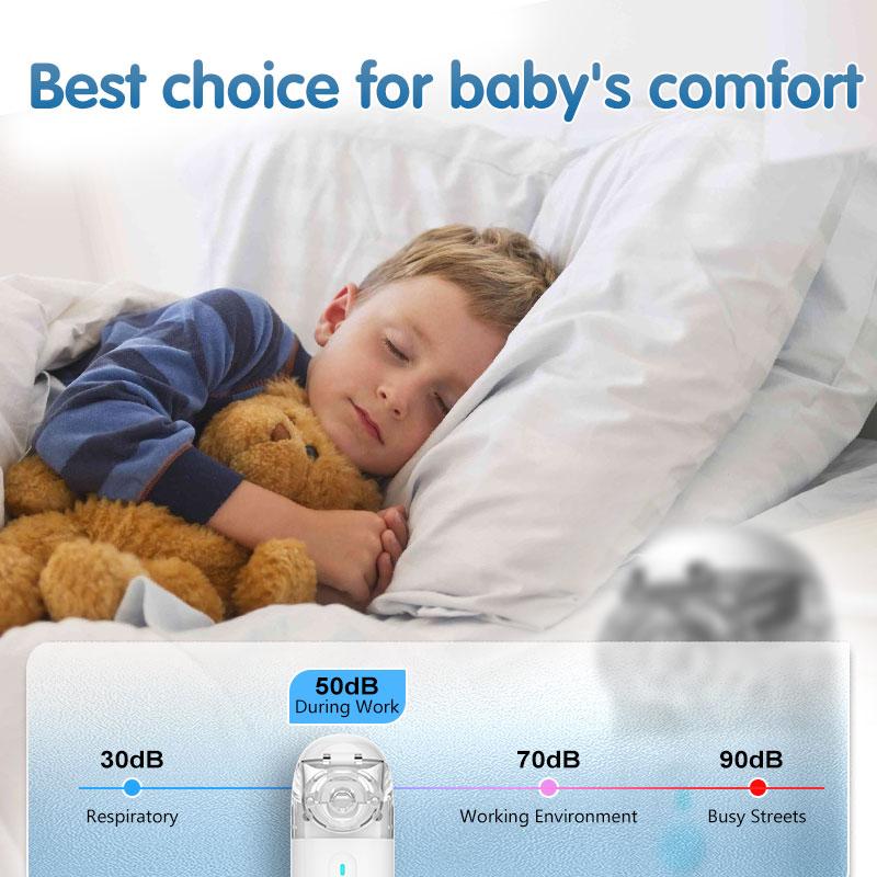Nébuliseur Portable Mini Inhalateur Portatif Silencieux Inhalateur Ultrasonique Nébuliseur de Qualité Médicale pour Bébé et Adulte Toux Asthme