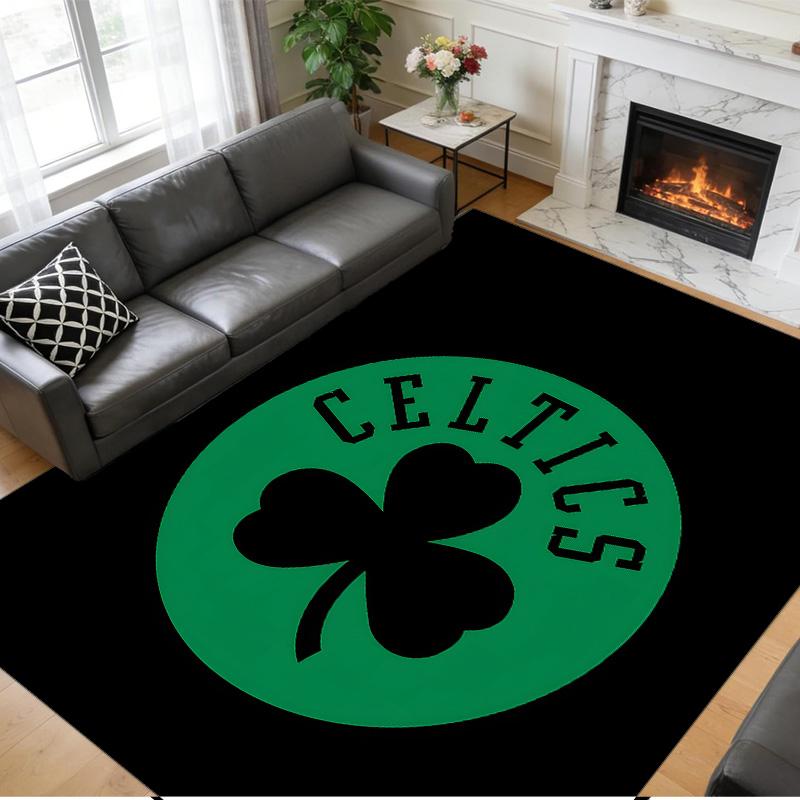 Rutschfester Kristall-Samt-Bodenläufer, Teppich im Celtic FC Design für Innenräume, Wohnzimmer, Schlafzimmer, Heimdekoration