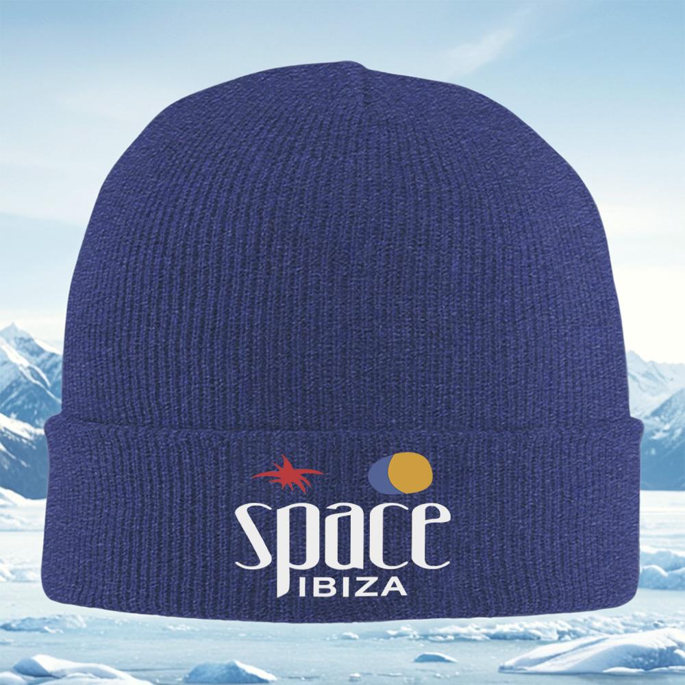 SpaceIbizia words and abstract icons Men Women Unisex Knitted Hat Beanie Pullover Cap Winter Thermal Warm Christmas Outdoor Cyc