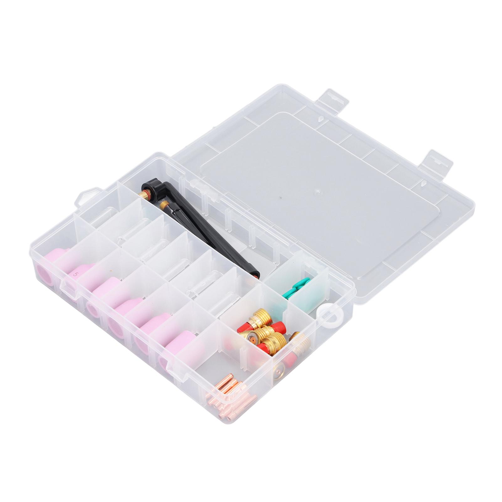 40 Stuks TIG Lasbenodigdheden, Keramische Mondstukken, Glazen Bekerglazen, WP9 20 25 Toorts Kit met Achterdeel, voor Korte Elektroden, voor Diverse Lasprojecten,