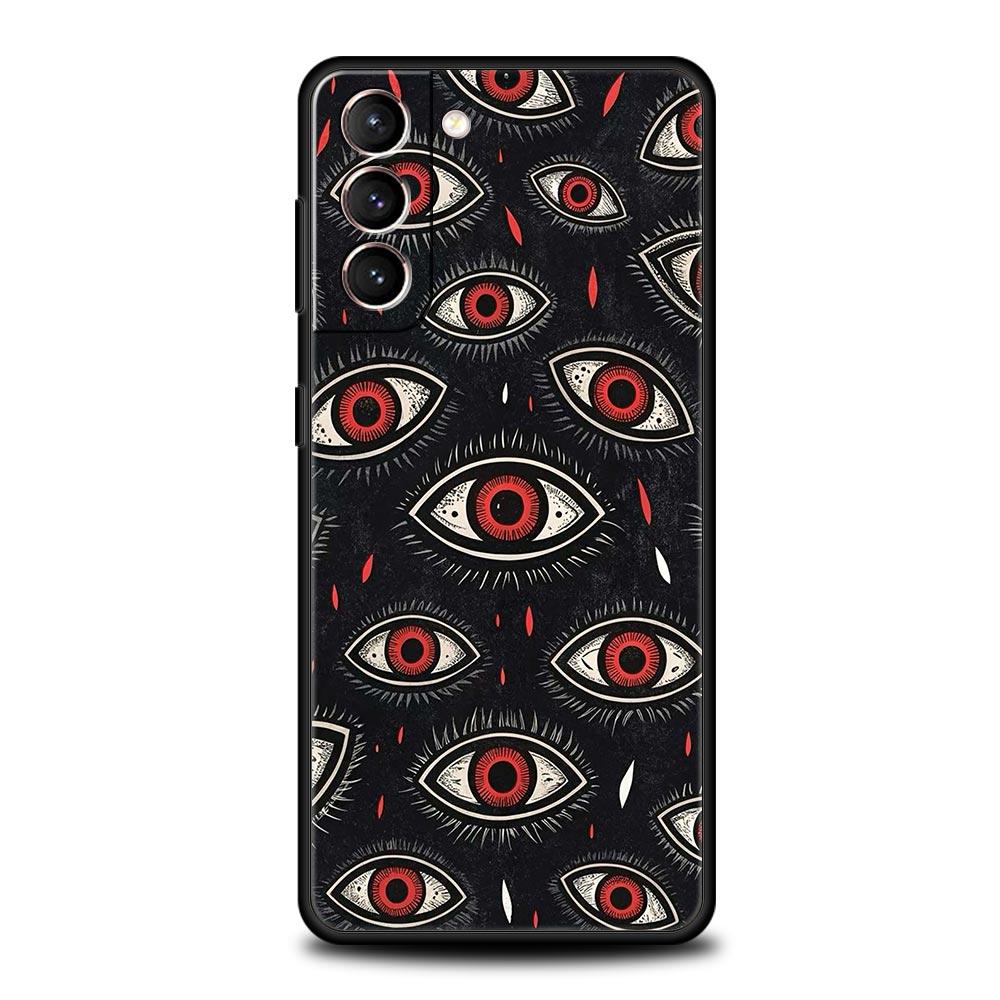 Spooky Scary Red Eye Phone Case Cover for Samsung Galaxy S26 S25 S24 S23 S22 S20 S21 FE Ultra S25 Edge Plus 5G Soft TPU Shell
