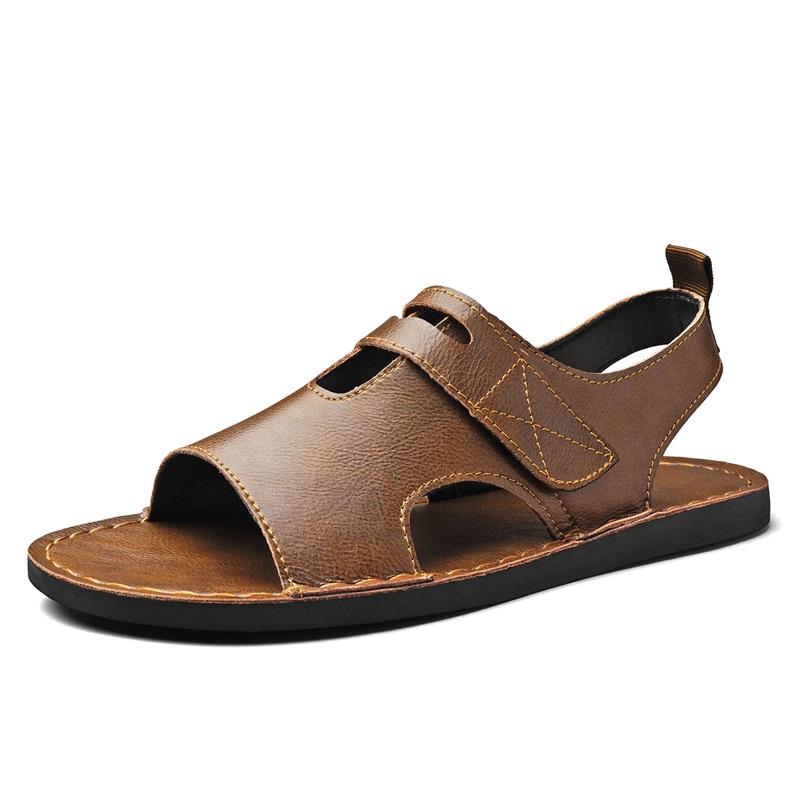 

TUINANLE Men’s Summer Slip-On Sandals: Non-Slip, Soft, Stylish, Casual, Large Sizes, Leather Sandals 40 коричневый