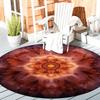 Luxury  Red Floral Pattern Round Shape Floor Mats Kitchen Hallway Runner Rug Bedroom Living Room Soft Carpet Non-slip Area Rug