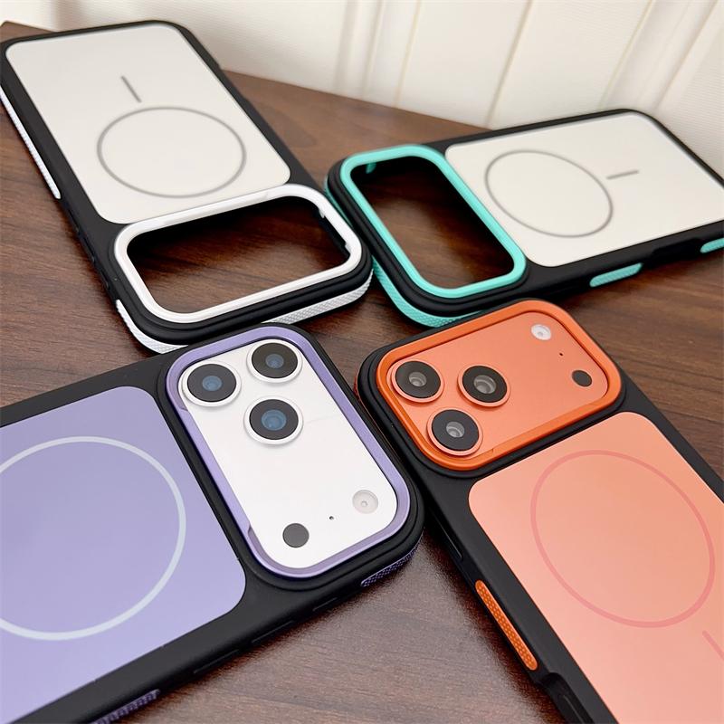 Luxury Matte Magnetic For Magsafe Case for iPhone 17 Air 16 E 15 14 13 12 11 Pro Max Plus Contrast Color Bumper Shockproof Cover
