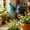 12 Inch Butterfly Garden Stake Decorative Metal Butterfly Stake Outdoor Colorful Butterfly Yard Art for Lawn Porch Pathway Yard Patio Plant Pot Decor