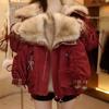 Girls' Fashionable Faux Fur Coat: Stylish Red Winter Coat for Kids