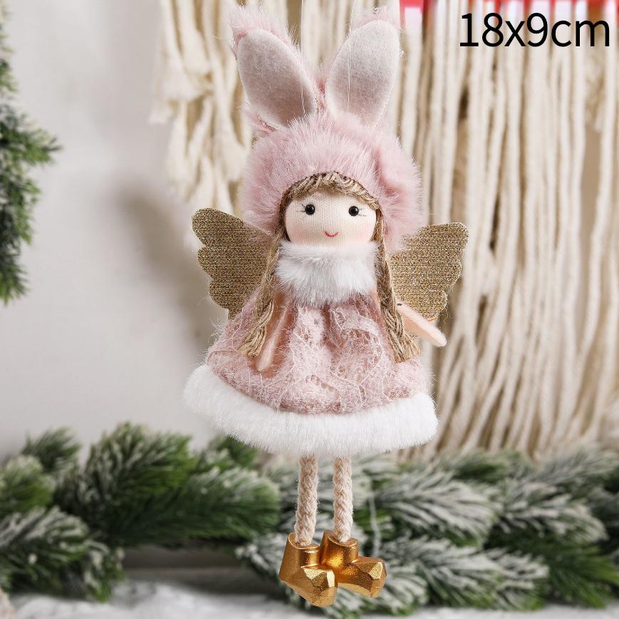 2025 Christmas Angel Dolls Plush Girl Christmas Tree Decorations for Home Navidad Ornaments Xmas Pandent New Year Gifts for Kids