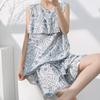 Anti-bumping Pajamas Women's Summer Vest Shorts Set Cotton and Silk Loungewear Can Be Worn Outside Loose Large Size Sweet and Cute