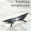 Oversized Shauna Cat Triangle Women Eye Sunglasses Ins Poplar Rimless Onepiece Clear Ocean Lens Tinted Sun Glasses Uv400