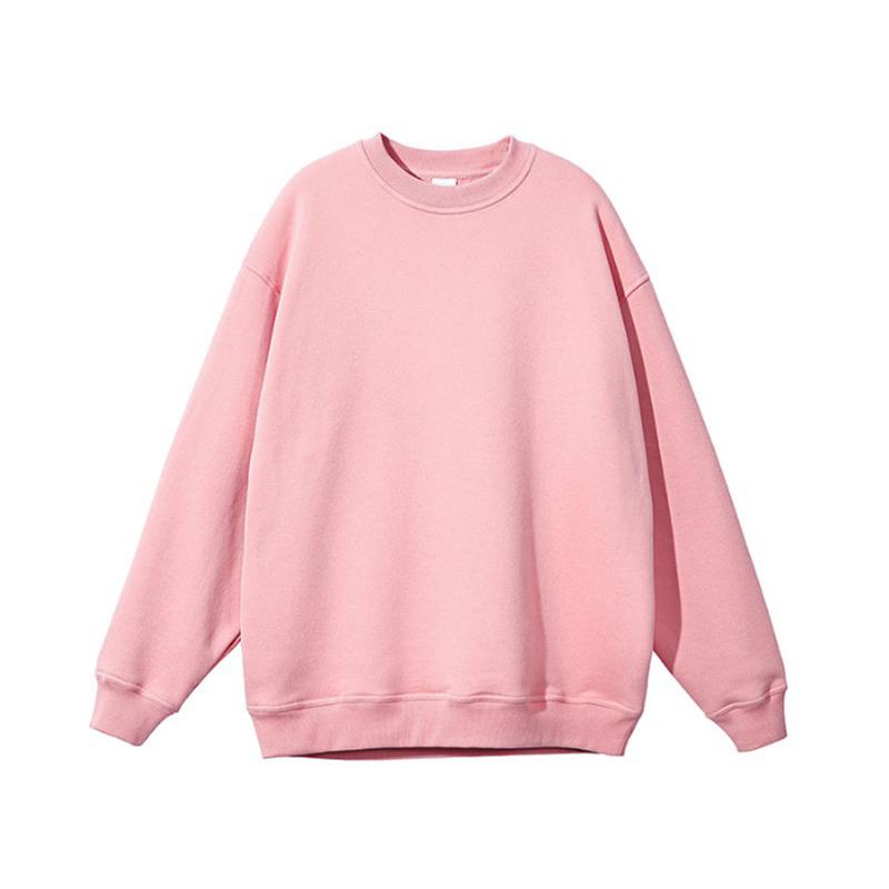 Men's Grey Fleece-Lined Crewneck Sweatshirt: 2025 Spring/Autumn, Long Sleeve, Loose Fit, Casual Plus Size