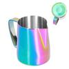 Stainless Steel Milk Frothing Pitcher Pointed Mouth Coffee Frother Cup for Home KitchenColorful 600ml