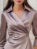 2025 Autumn Waist-Cinching Irregular Solid Color Shirt