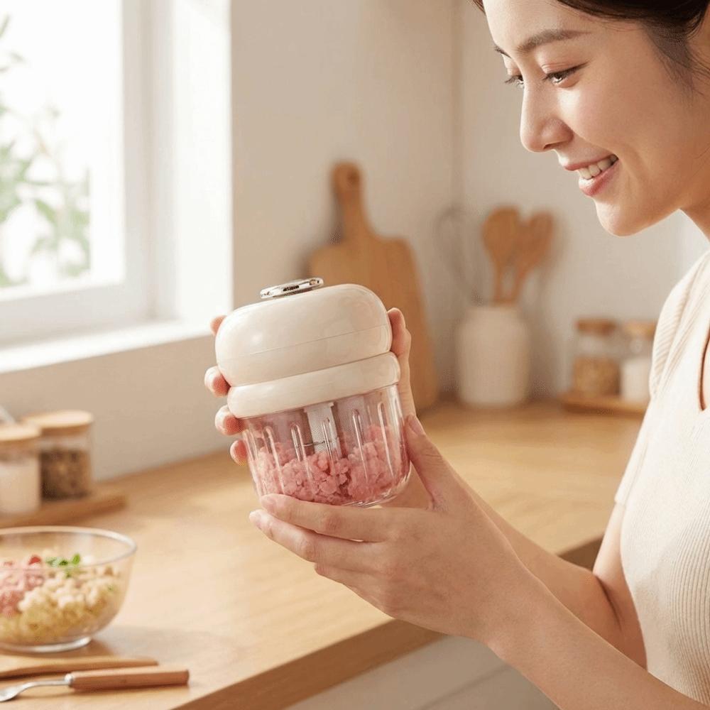 Detachable Electric Garlic Chopper Wireless Baby Food Maker Vegetable Grinder  Kitchen