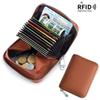 Card bag, leather RFID Japanese change bag, zipper card cover, women's organ card bag, large capacity