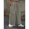 Viridian Corduroy Women's Casual Retro Elastic Waist Trousers