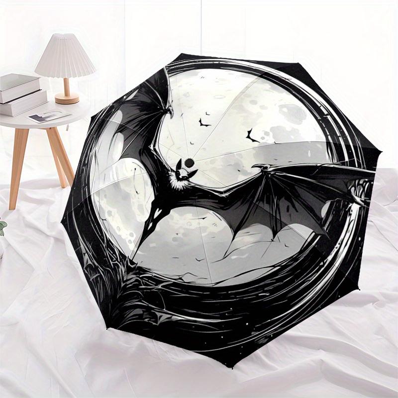 Bat Moon Night Art Print: spooky decor for your homeUmbrella, Portable 3-Fold Umbrella for Men & Women,Christmas Gift ES210