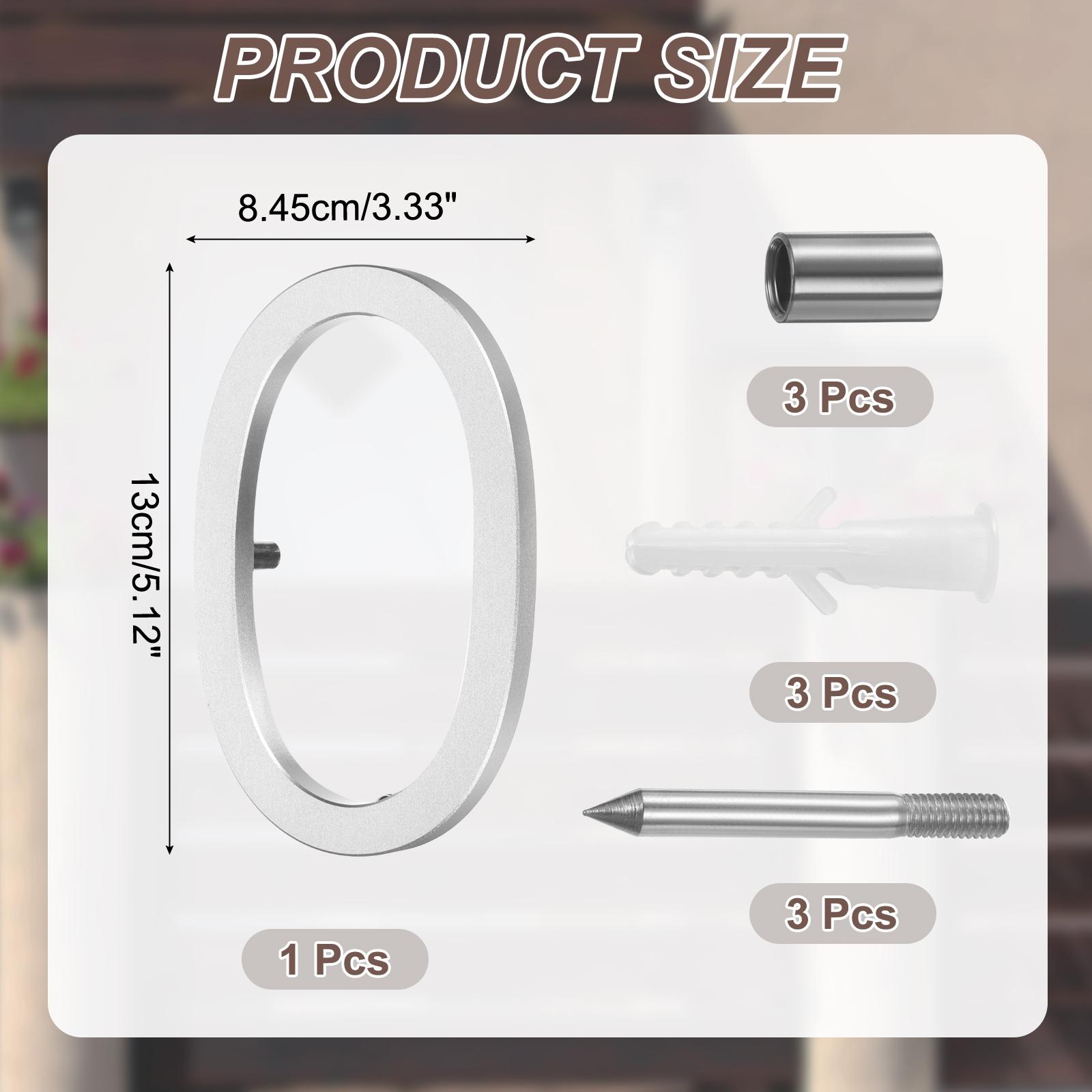 

0-9 Плавающие номера домов Литой алюминий Современный номер адреса для улицы с набором гвоздей для дома, улицы, офисной таблички Серебристый 5