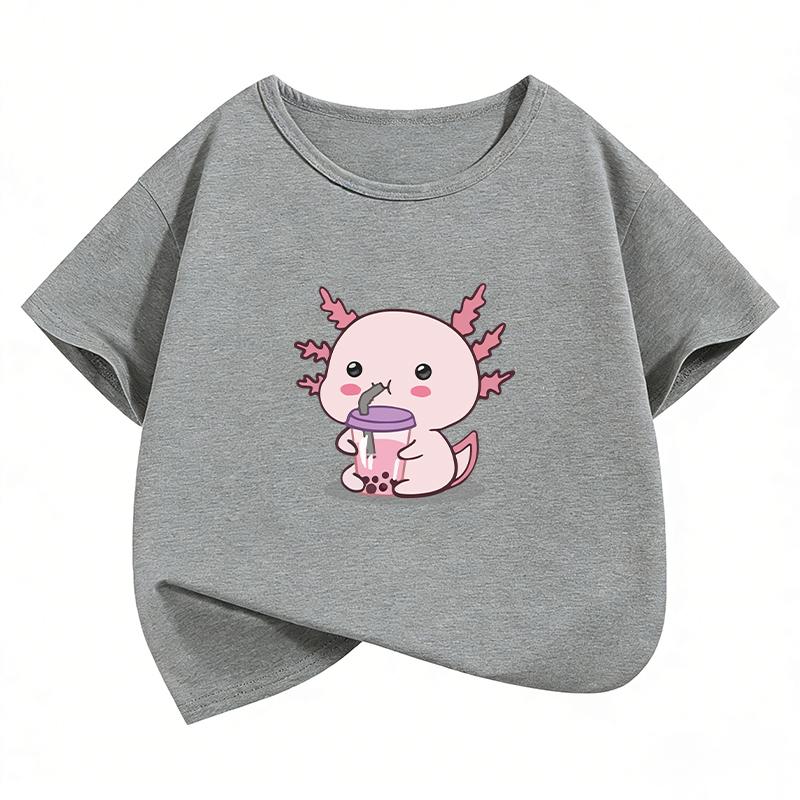 Summer Spring Soft Tee Kawaii Animal T Shirts Funny Manga Kids Childrens Tshirt Boys Girls Casual Top Tee