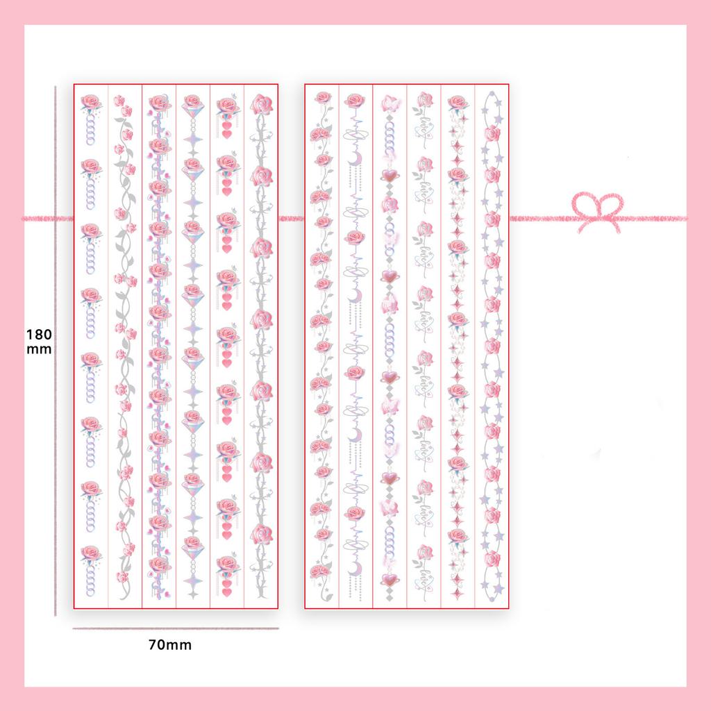 Y2K Cardiac Trajectory Series Laser Stickers Kpop 3-inch Photo Card Holder Frame Decoration Scrapbook Journal DIY Tape