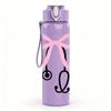 1PC Pink Bow Stethoscope 750ml Color Plastic Sports Water Bottle Leakproof Flip Straw Lid Suitable for Sports Office Home Use