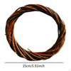 DIY Rattan Wreath Artificial 6" Round Woven Hanging Ornament Crafts for Christmas