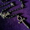 Dark Goth Punk, Chain Tied Coffin Retro Made Old Couple Necklace