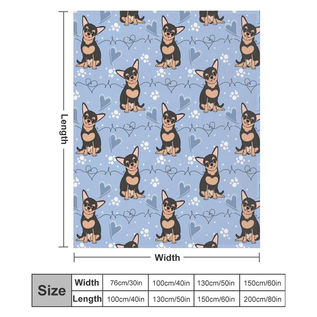 LOVE Black Tan Chihuahua Throw Blanket Blankets Ands Large Blankets and Throws Blankets For Baby