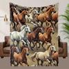 Wild Steed Flannel Throw Blanket Soft Horse Design All Season Cozy Comfort for Equestrian Theme Gift