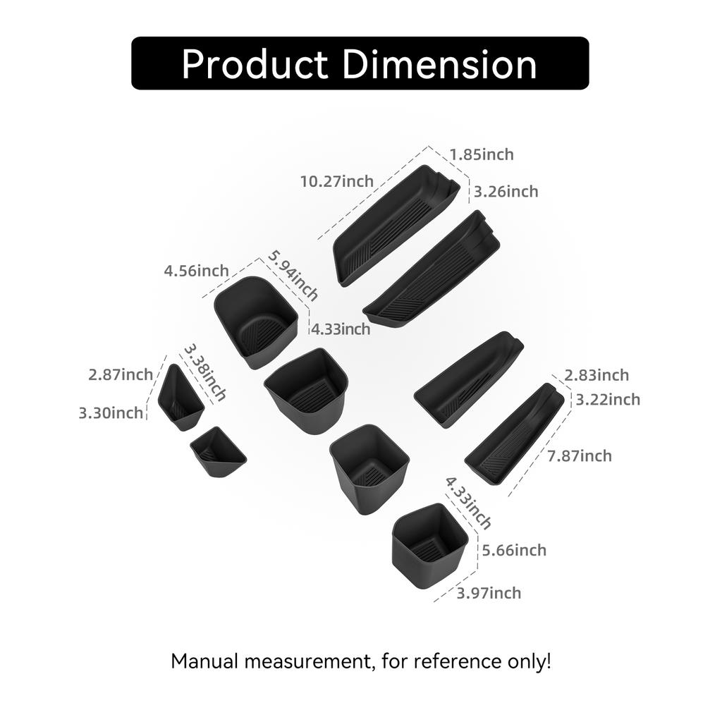 10Pcs for BMW X3 2025 Door Handle Side Storage Box Groove Gate Slot Anti-slip Tray Organizer Car Interior Accessories Black